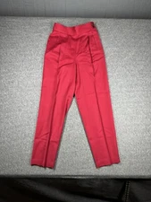 Luciano Tempests Womens Dress Pants 8 Red Twill 100% Wool Lined Pleated