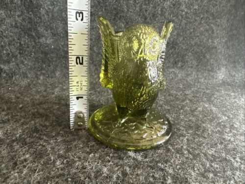 Vintage grün Westmoreland Glas - Zahnstocherhalter - EULE mit Flügeln ausgebreitet - Bild 20 von 21
