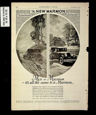 1925 New Marmon Car Mud and Macadam Vintage Print ad 015208