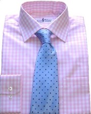 Andrew McDowall-Laine Taylor Pink gingham check cotton shirts