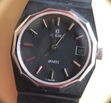 Genuine Concord Mariner SG Ladies Black Gun Metal Quartz 14 73 145 RUNNING