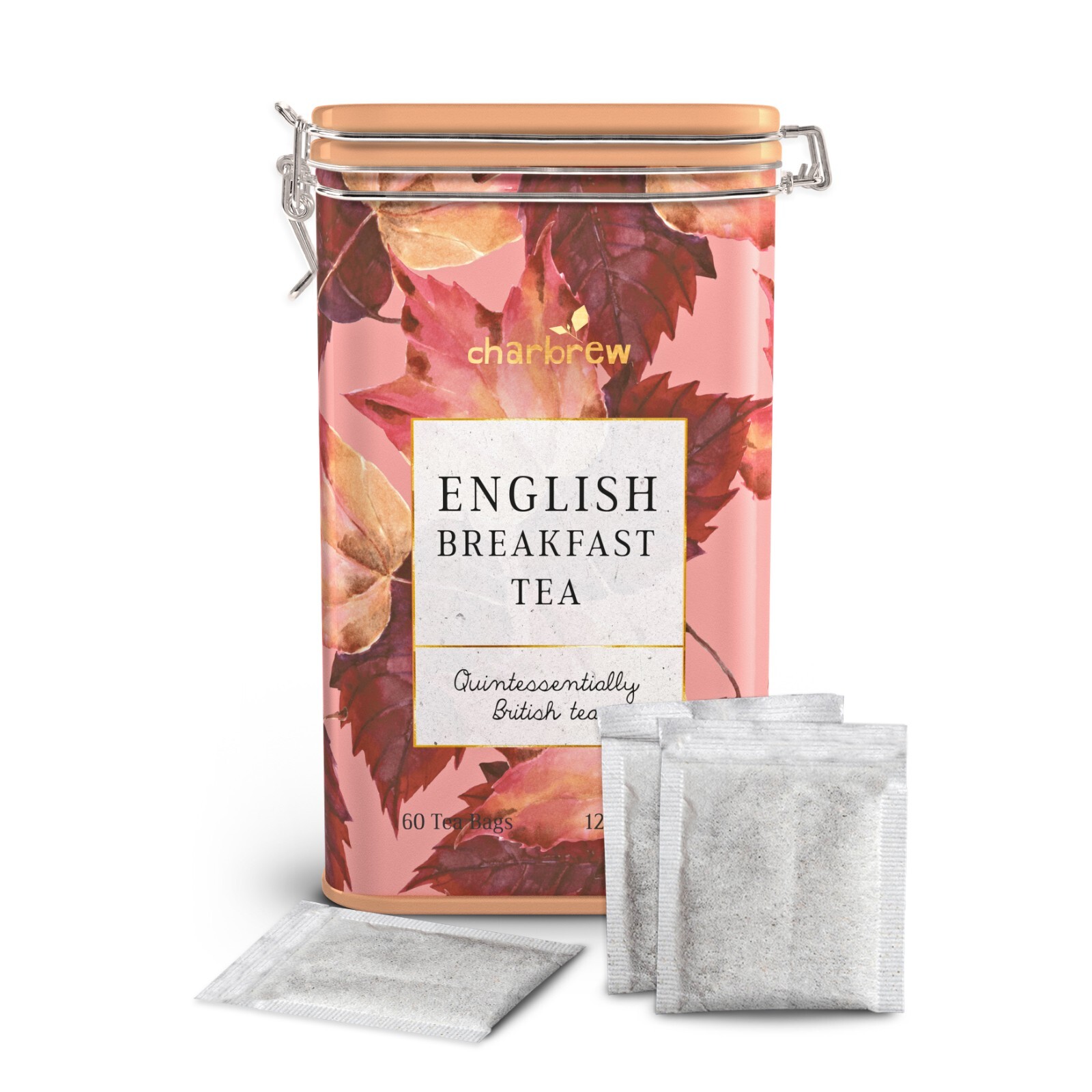 Autumn Floral Tin English Breakfast Tea  – 60 Teabags by Charbrew