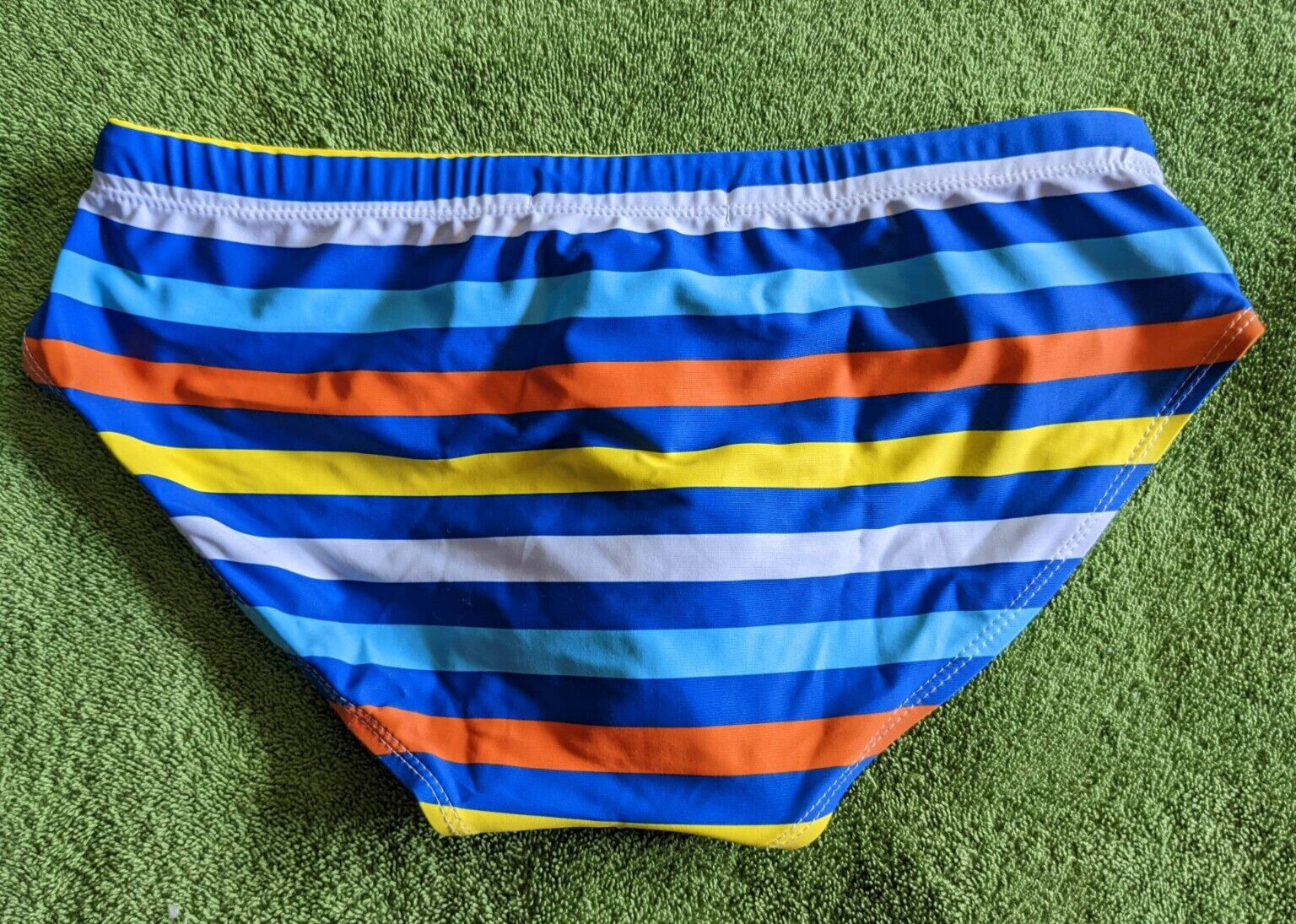 UXH Collection Swim Briefs Mens Medium (30) Swimsuit Blue Orange White Stripes