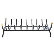 Brucialegna in ferro da 60 cm per camino con pomelli in ottone grata rettangolar