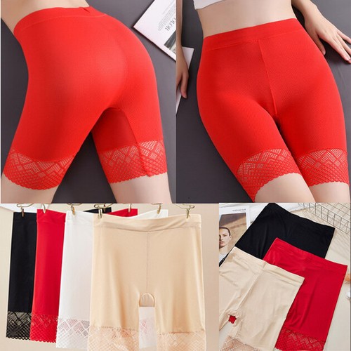 Women Legging High Waist Ice silk Lace Plus size Seamless Brief Underpants 90851