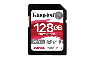 Kingston Canvas React Plus V60 128GB SDXC Speicherkarte 4K-UHS-II