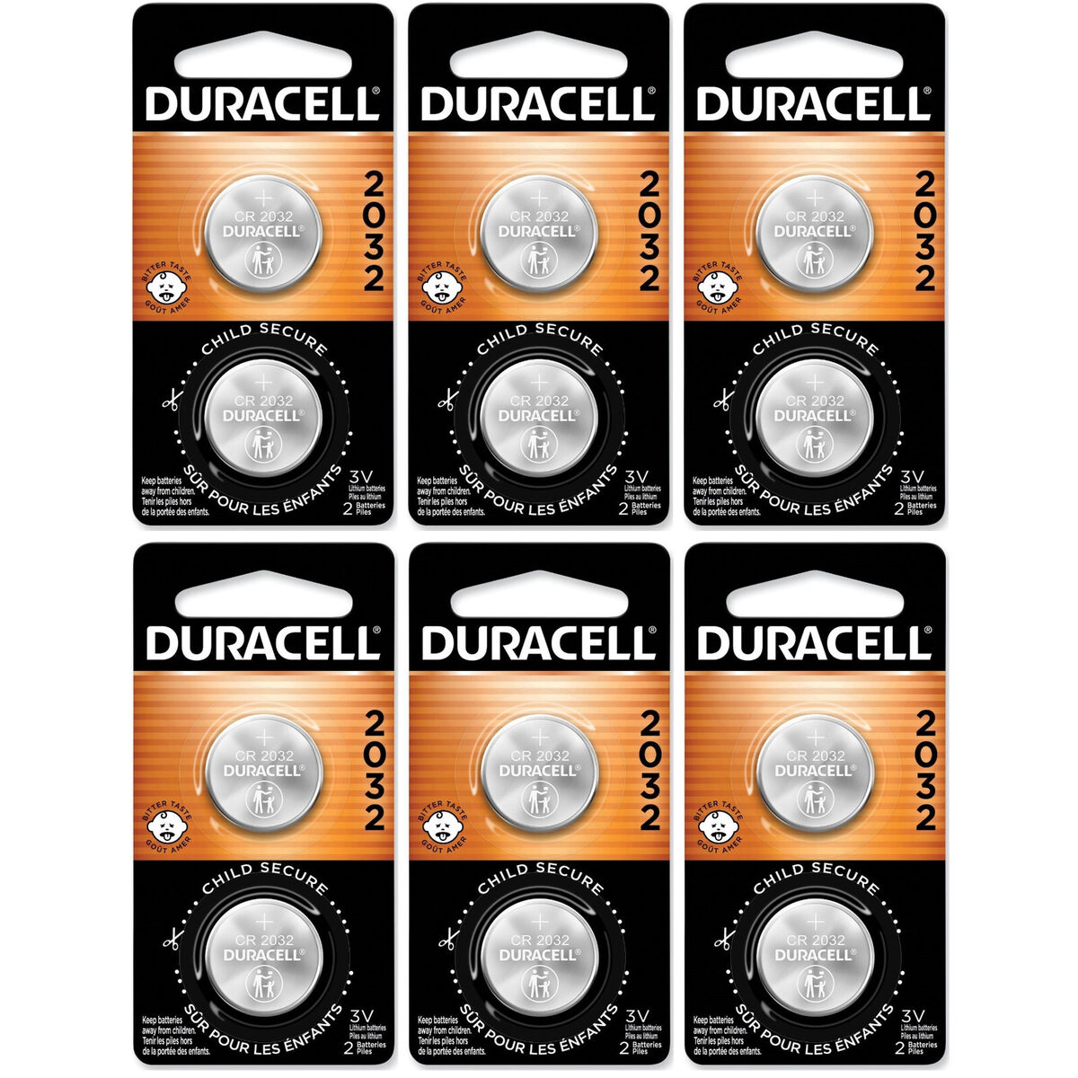 Duracell® DL2032BPK - CR2032 3 V Lithium Coin Cell Batteries (6 Pieces)