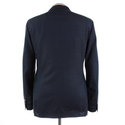 Etro NWT 100% Wool Two Piece Suit Size 52L (42L US) In Blue & Brown Plaid - Picture 6 of 13