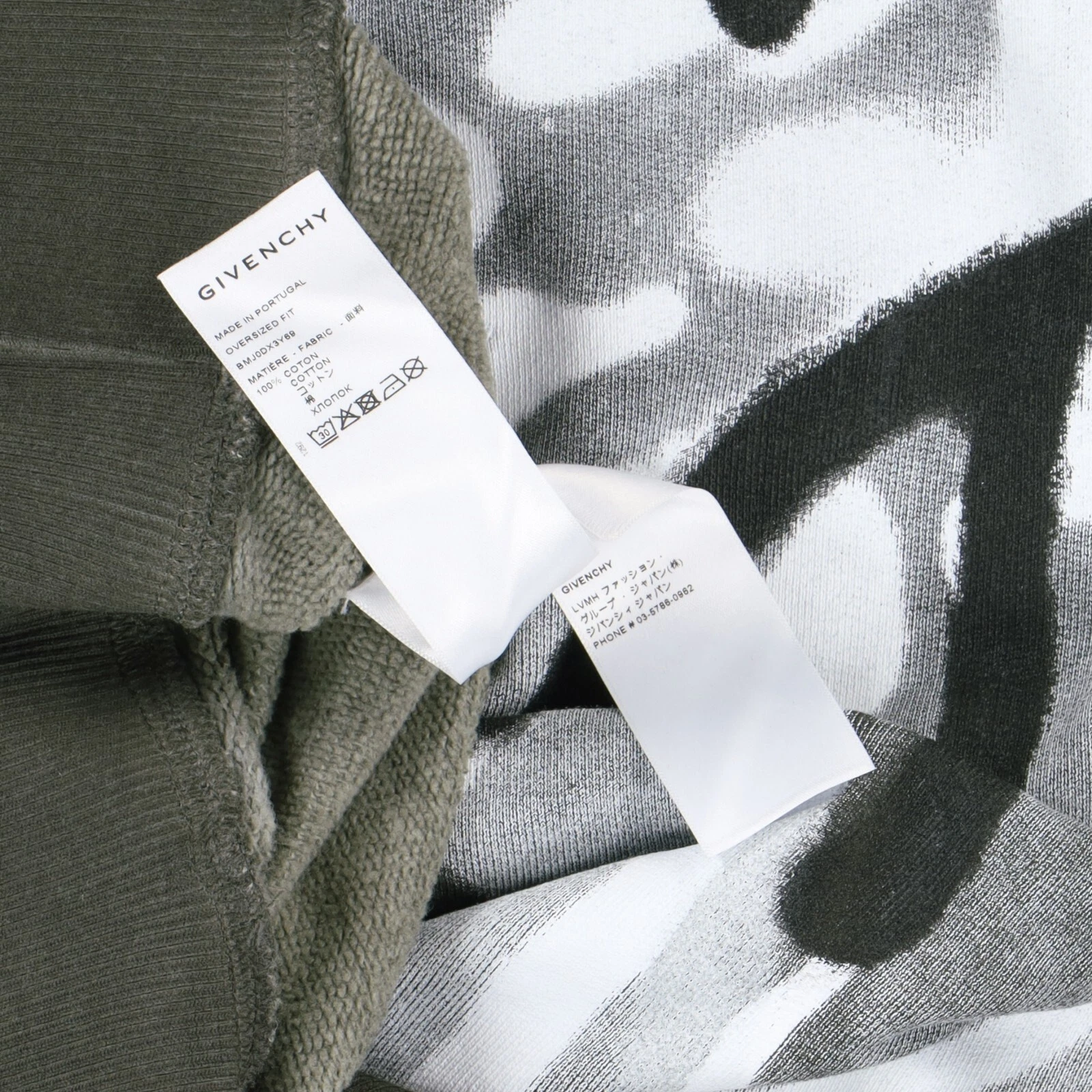 Felpa con cappuccio oversize Givenchy x Chito verde scuro Rottweiler Graffiti Taglia L $1390