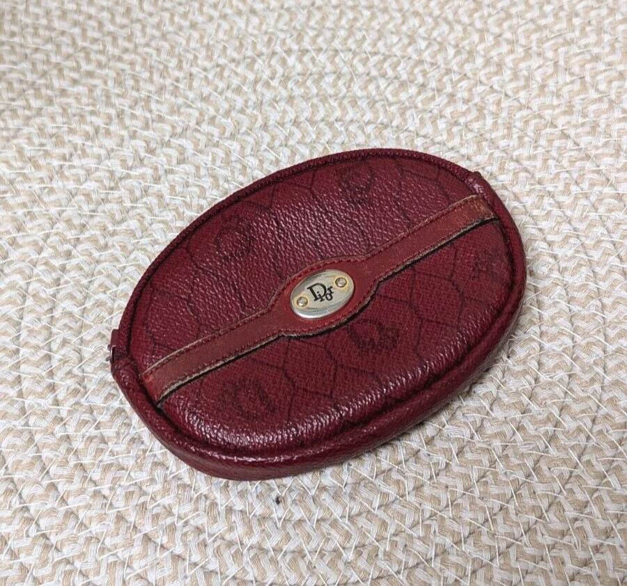 Sac à main vintage en nid d'abeille Christian Dior Bourgogne vintage FOAK
