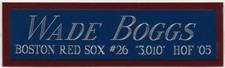WADE BOGGS RED SOX NAMEPLATE AUTOGRAPHED SIGNED BASEBALL-BAT-JERSEY-PHOTO-CAP