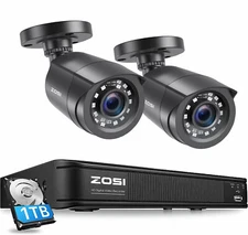 ZOSI H.265+ 5mp Lite 8CH DVR 1080p weatherproof outdoor Security Camera System