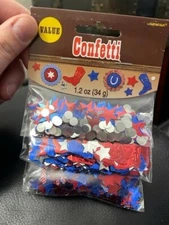  Western Confetti Table Scatter Red Paisley Decoration Western 1.2oz. New!!!