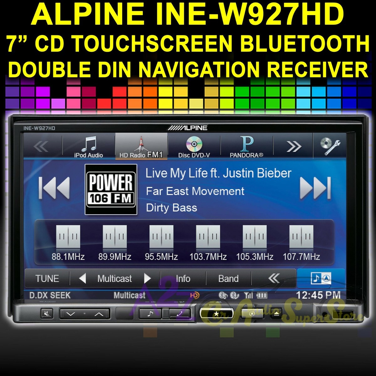 ALPINE INE-W927HD CD DOUBLE DIN 7 INCH TOUCHSCREEN BLUETOOTH ALPINE INE-W927HD CD DOUBLE DIN 7 INCH TOUCHSCREEN BLUETOOTH