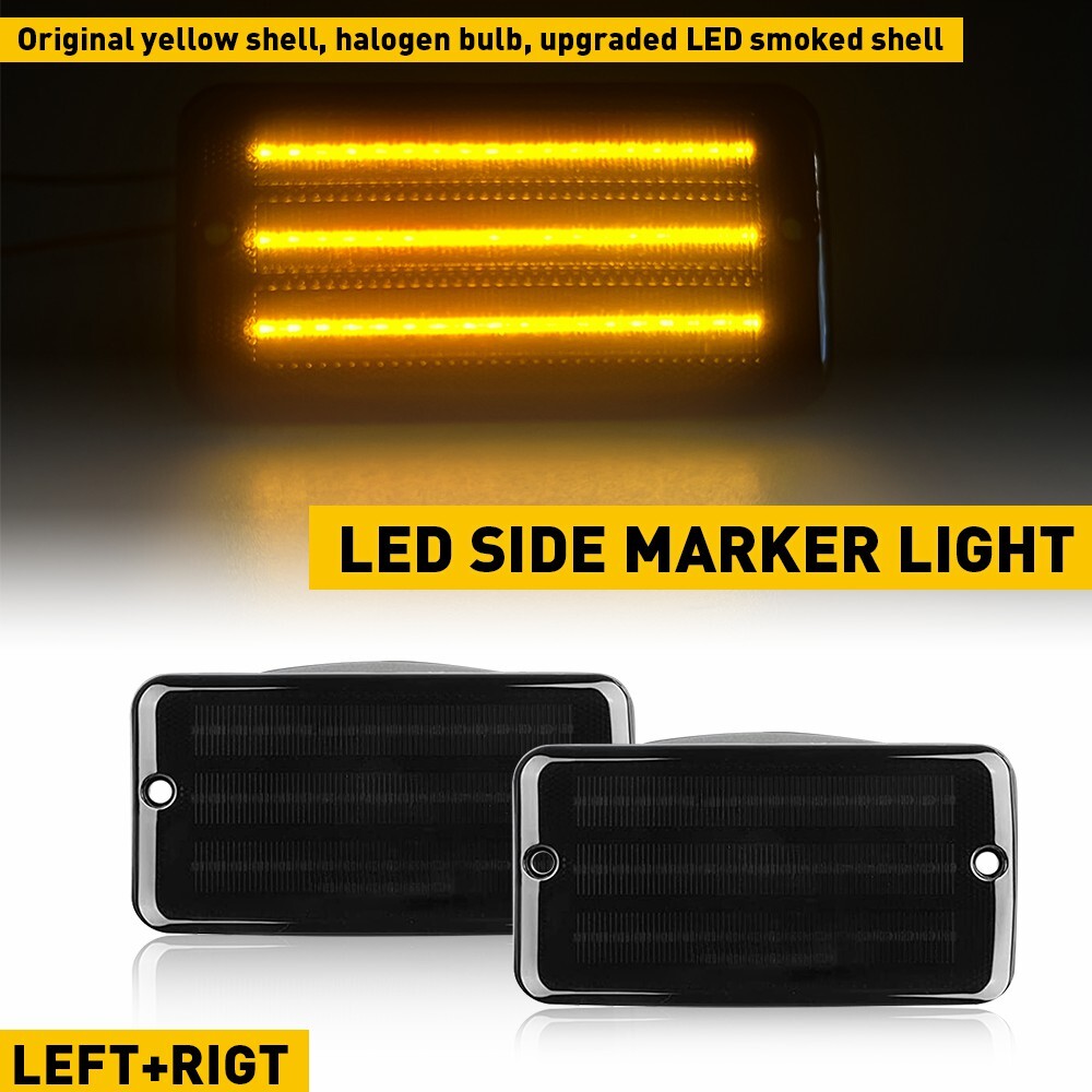 1997-2006 Jeep Wrangler TJ Front Amber LED Turn Signals with Smoked Lens