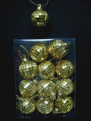 GISELA GRAHAM*Weihnachten*12er*Set*gold*Spiegelkugeln*Mini*Baumkugeln*4cm 