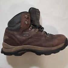 Womens 7.5M Hiking Boots Brown Leather Waterproof Casual Sneakers Shoes Hi Tec