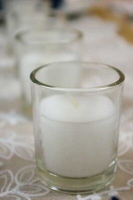 60 wedding & event votive white 8 hour wax candle 5cm frosted shot glass holder 60 wedding & event votive white 8 hour wax candle 5cm frosted shot glass holder