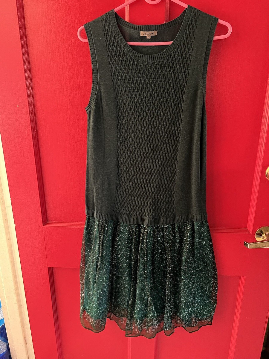 Jigsaw London Knit Green Dress M Kate Middleton | eBay