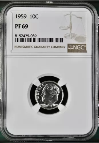 1959 PROOF ROOSEVELT DIME NGC PF69