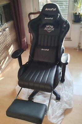 Autofull Gaming Stuhl / schwarz / 155° Neigung / 