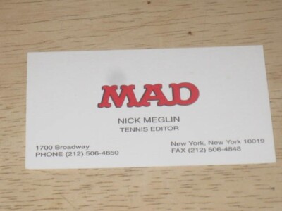MAD Magazine Editor / Nick Meglin         Corporate Business Card        1990's