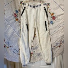 Y2K Vintage Striped Linen Cargo Capris