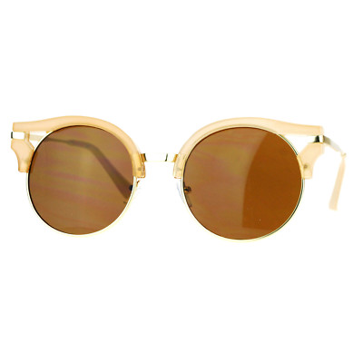 Women's Fashion Sunglasses Wing Topped Round Circle Designer Frame