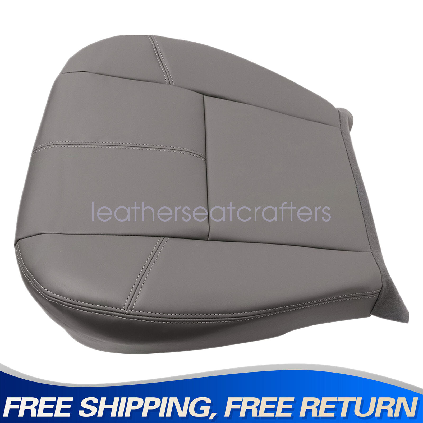 2007-2014 Chevy Silverado 1500 2500 3500 HD WT Left Driver Bottom Seat Cover Dark Gray