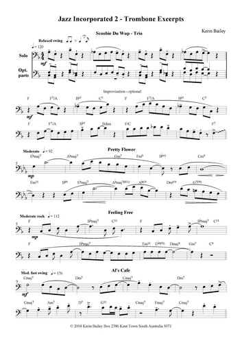 Jazz Incorporated Vol 2 for Trombone Euphonium Book CD Sheet Music Kerin Bailey - Picture 3 of 8