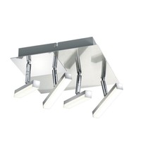 Deckenleuchte 4Xled Je 4,5W/230V Nickel Matt Schwenkbar Verstellbar 25X25X16Cm