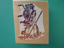 American Indian Hunter BEESWAX Rubber Stamp
