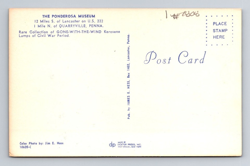 Quarryville PAPennsylvania, Ponderosa Museum, Antique Vintage Postcard eBay
