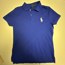 Polo Ralph Lauren Boys Polo Shirt Large skinny Fit Large Pony Short Sleeve Blue