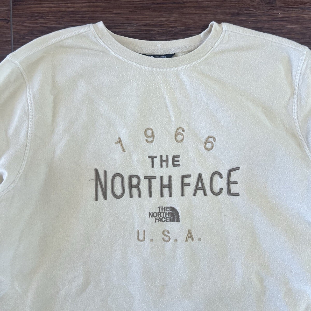 The North Face TNF Cream Sweatshirt Crewneck Fleece 1966 USA
