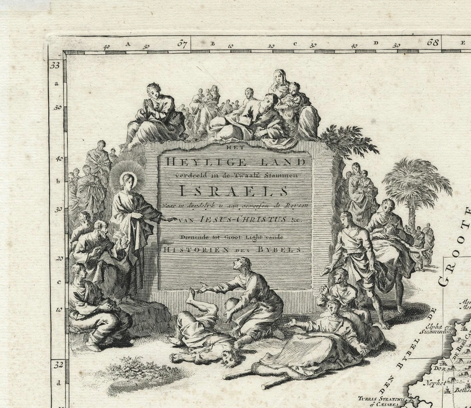 Map "Het Heylige Land verdeeld in de Twaalf Stammen Israels" (Holy Land) c. 1700 - Image 3 of 4