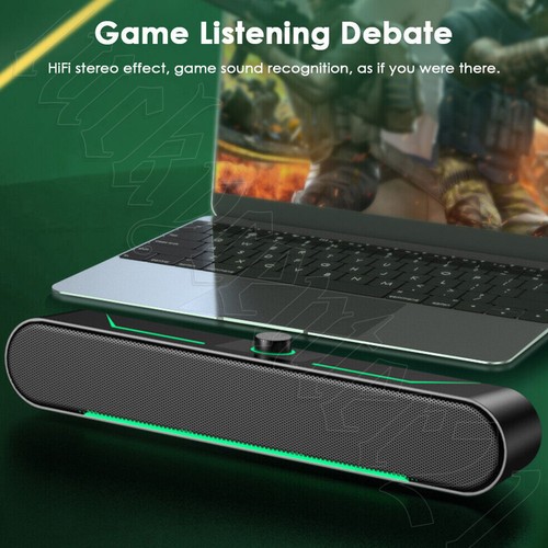 Computer Speakers Wired Speaker PC Soundbar Stereo USB Powered for Laptop Tablet - Picture 4 of 12