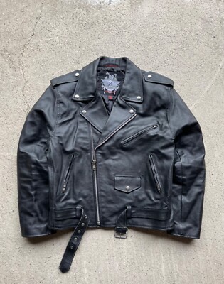 【USA-vintage】 good-old riders jacket希少 Guess USA Vintage Rider Style Genuine Leather Jacket Mens