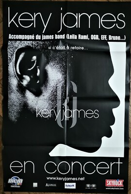 KERY JAMES (Rap) concert poster ''And if it was to be done again'' 2001 78x120cm