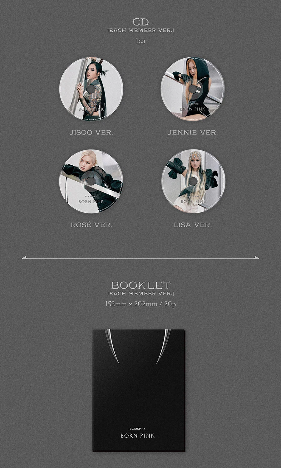 BLACKPINK BORN PINK Album DIGIPACK 4 Ver SET 4CD+POSTER+4 Photo