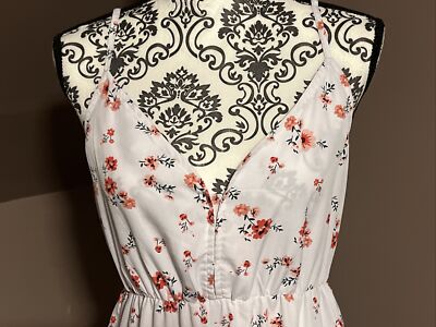 white floral flowy dress Antique Floral Halter Dress main image 1