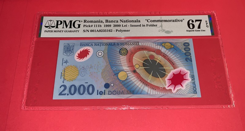 PMG Romania, Banca Nationala "Commemorative" 2000 Lei Banknote 1999 p111b 67UNC