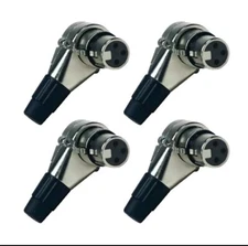 4 Pack of Adjustable Right Angle 3 Pin XLR Female Connector Plugs - 7 Position