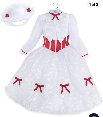 Disney Store Mary Poppins Kostüm Kleid Set & Mütze Mädchen Größe 7/8 - Bild 2 von 2