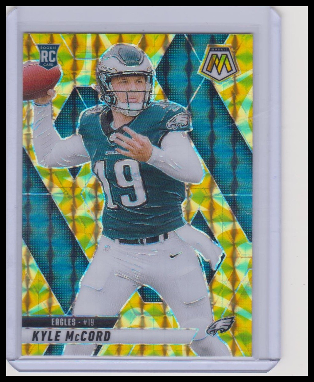 2025 Panini Mosaic #352 Kyle McCord Mosaic Reactive Yellow Rookie