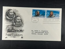 1986 Polar Explorers Kane & Greely FDC North Pole Cancel USA 22c ArtCraft  a799