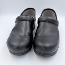 Dansko Professional Black Leather Clogs Slip On Shoes Size 38