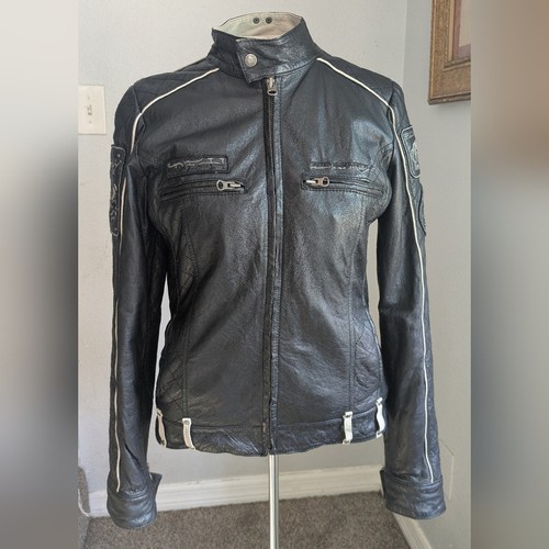 Vintage Ed Hardy Leather Skull Live To Ride Motorcycle Jacket - Picture 6 of 16
