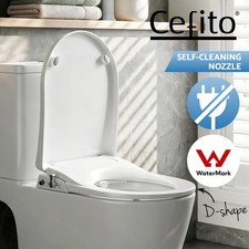 Cefito Non Electric Bidet Toilet Seat D-Shape Dual Nozzle Soft Close WaterMark