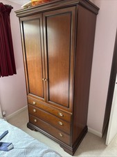 Solid Wood Wardrobe – 2 Door + 3 Drawer Storage – Classic Design